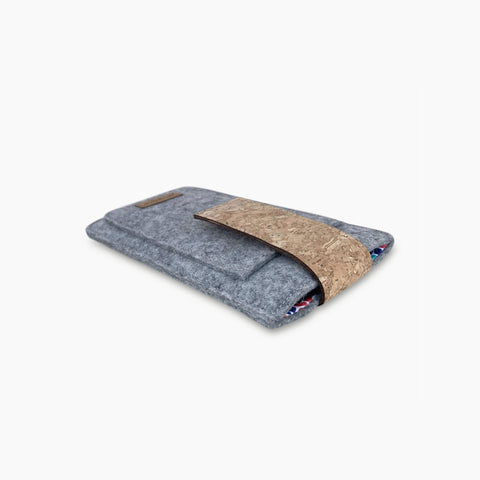 Puhelinkotelo iPhone 11:lle | magneettisulkimella ja erillisellä taskulla | vaaleanharmaa - Colorful | malli HAKA