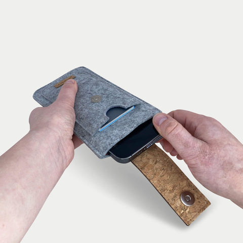 Puhelinkotelo Fairphone 5:lle | magneettisulkimella ja erillisellä taskulla | vaaleanharmaa - Colorful | malli HAKA