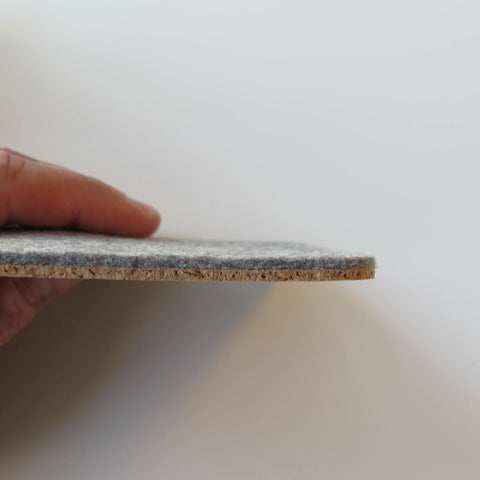 Huovasta ja korkista valmistetut lasialuset | Setti 2 | 10x10cm | vaalean harmaa