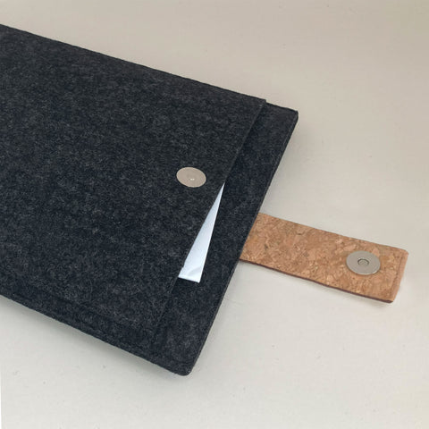 Kotelo Asus Zenbook 14:lle | magnettilukolla ja ylimääräisellä taskulla  | antrasiitti - muodot | Malli "HAKA"