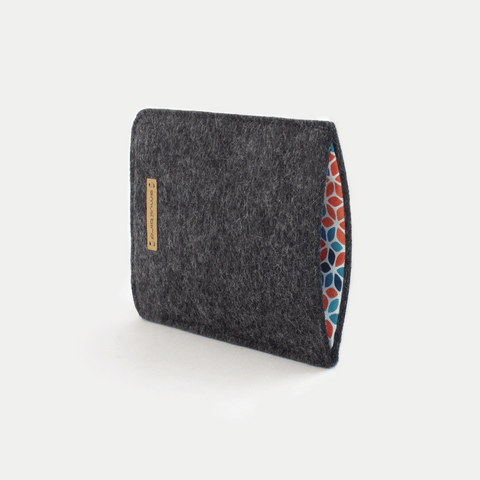Puhelintasku Google Pixel 9 Pro Foldille | valmistettu huovasta ja luomupuuvillasta | antrasiitti - värikäs | Malli "LET"
