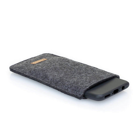 Puhelinkotelo korttitaskulla Samsung Galaxy A35:lle | antrasiitti - shapes | Malli "ZIP"