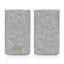Puhelinkotelo Xiaomi POCO F7 Ultra -mallille | huovasta ja luomupuuvillasta | vaaleanharmaa - värikäs | malli "LET"