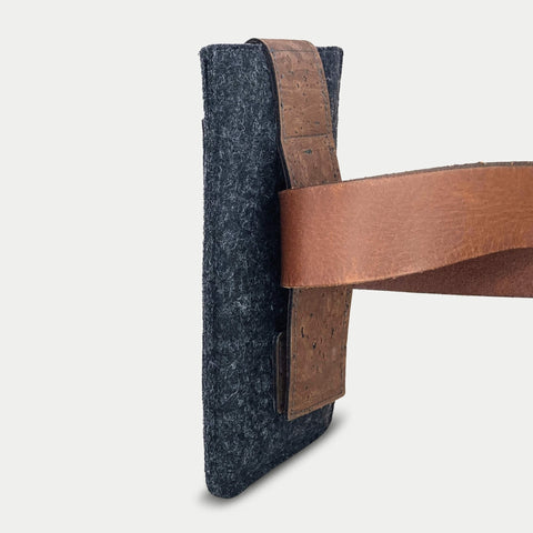 Kätevä vyölaukku Samsung Galaxy M32:lle | magneettisulkimella ja korttitaskulla | antrasiitti | malli CLIP