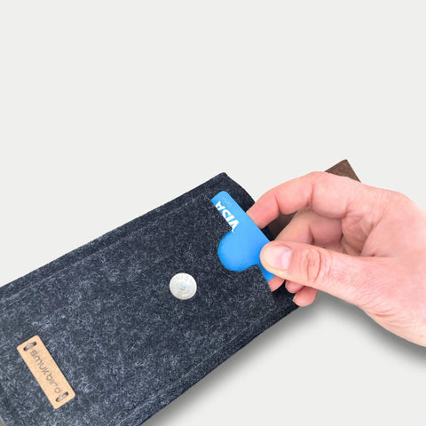 Kännykkävyölaukku Samsung Galaxy S25 Ultra -puhelimelle | magneettisuljenta ja korttitasku | antrasiitti | malli CLIP