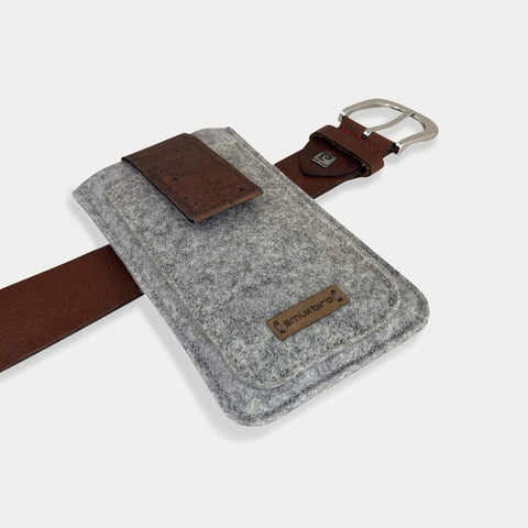 Kätevä vyölaukku iPhone 11 Pro:lle | magneettisulkimella ja korttitaskulla | vaaleanharmaa | malli CLIP