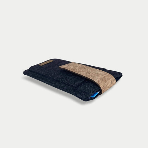 Puhelinkotelo Samsung Galaxy A20e:lle | magneettisulkimella ja erillisellä taskulla | antrasiitti - Shapes | malli HAKA