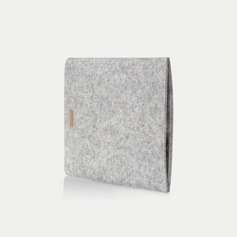 Kotelo Dell XPS:lle | valmistettu huovasta ja luomupuuvillasta | vaaleanharmaa - raidat | Malli "LET"