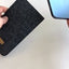 Matkapuhelinkotelo iPhone 13 Pro Maxille | valmistettu huovasta ja luomupuuvillasta | antrasiitti - raidat | Malli "LET"