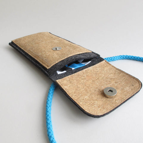 Olkalaukku Fairphone 3:lle | valmistettu huovasta ja luomupuuvillasta | antrasiitti - muodot | Malli KEDJA