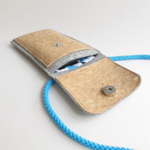 Olkalaukku Fairphone 4:lle | valmistettu huovasta ja luomupuuvillasta | vaaleanharmaa - muodot | Malli KEDJA