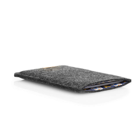 Kotelo PocketBook InkPad Colorille | valmistettu huovasta ja luomupuuvillasta | antrasiitti - kukinta | Malli "LET"