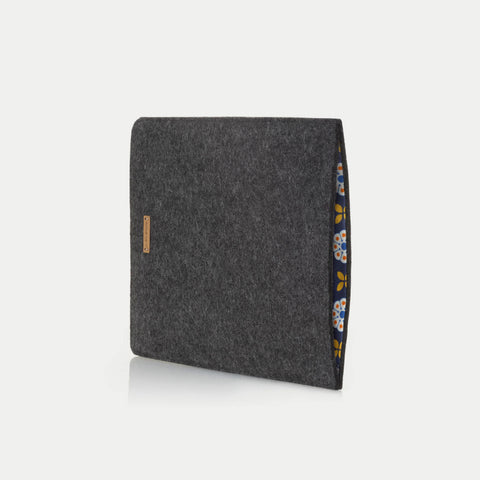Suojakuori Galaxy Tab S7:lle | valmistettu huovasta ja luomupuuvillasta | antrasiitti - kukinta | Malli "LET"