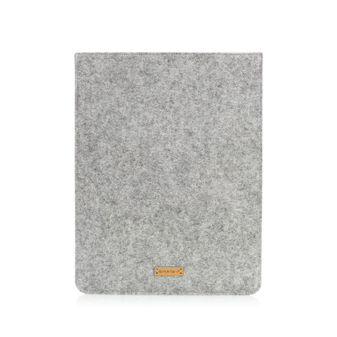 Suojakuori Galaxy Tab S9 Plus -puhelimelle | valmistettu huovasta ja luomupuuvillasta | vaaleanharmaa - kukinta | Malli "LET"