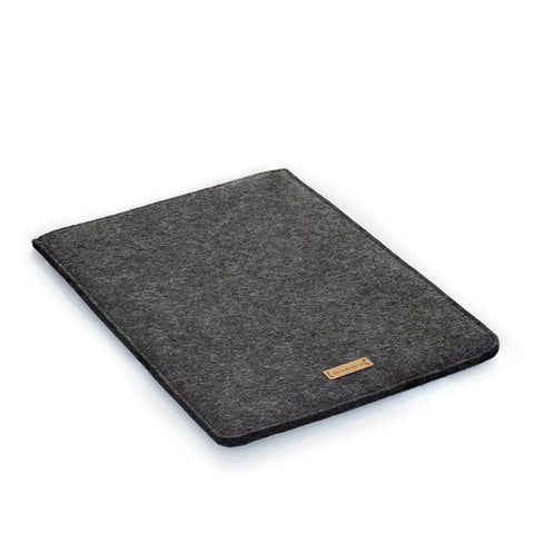 Kotelo iPad Prolle 12,9" - 5. sukupolvi | valmistettu huovasta ja luomupuuvillasta | antrasiitti - värikäs | Malli "LET"