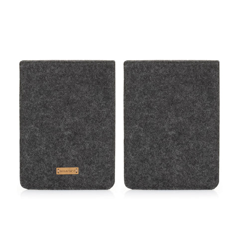 Kotelo PocketBook InkPad Colorille | valmistettu huovasta ja luomupuuvillasta | antrasiitti - raidat | Malli "LET"