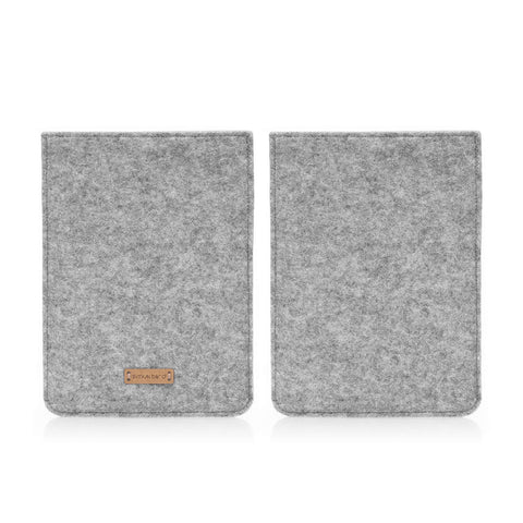 Kotelo Onyx Boox Tab Mini C:lle | valmistettu huovasta ja luomupuuvillasta | vaaleanharmaa - kukinta | Malli "LET"