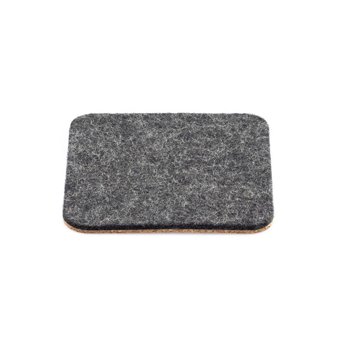 Huovasta ja korkista valmistetut lasialuset | Setti 2 | 10x10cm | antrasiitti